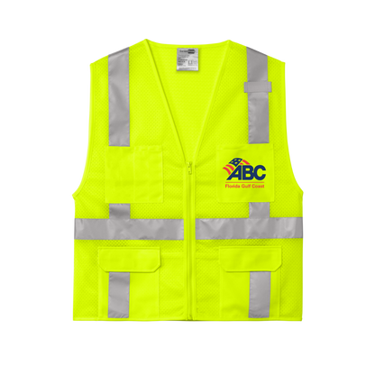 ABC FL Gulf - CornerStone® ANSI 107 Class 2 Mesh Six-Pocket Zippered Vest